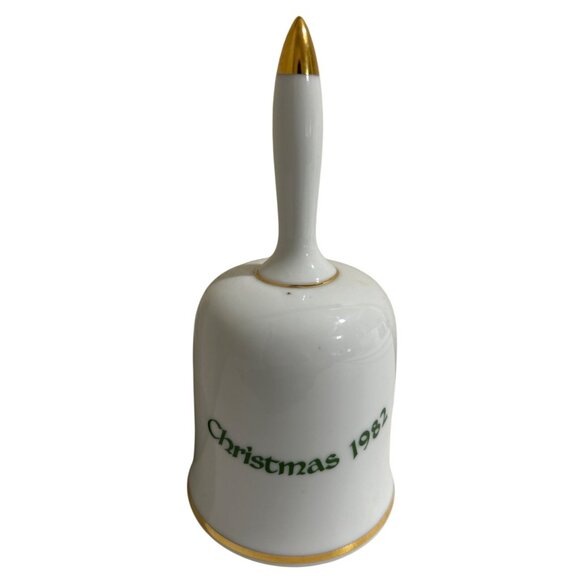 Vintage Christmas 1982 Porcelain Bell With Christmas Tree Design Western Germany - Picture 3 of 5